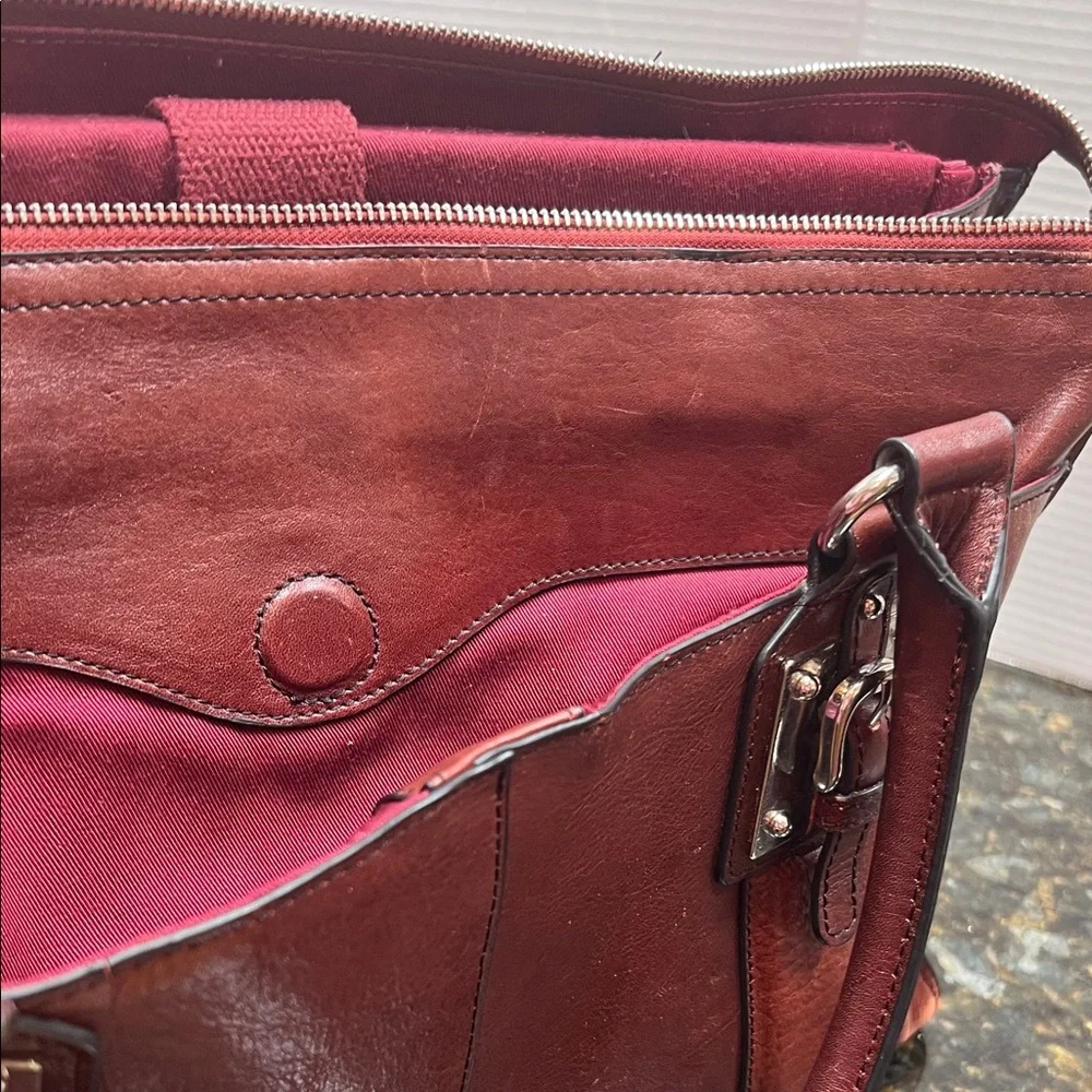 Marc New York Rich Brown Leather Briefcase